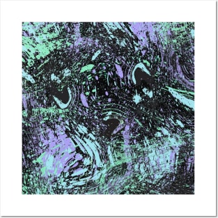 Pocket- abstract dripping black purple Posters and Art